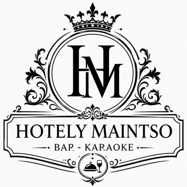 Hotely Maintso · Logo noir et blanc